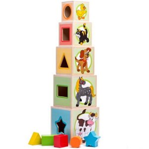 Pyramida - Věž z 5 kostek, Zvířátka (Woody)