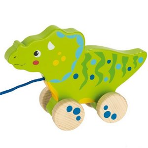 Tahací hračka - Dinosaurus zelený dřevěný (Goki)