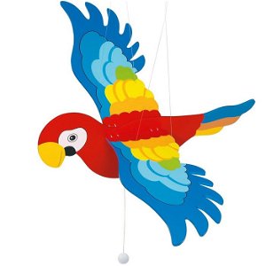 Závěsná hračka - Papoušek velký dřevěný (Goki)
