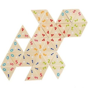 Domino - Tri-Domino trojúhelníky s čísly, 76ks (Go