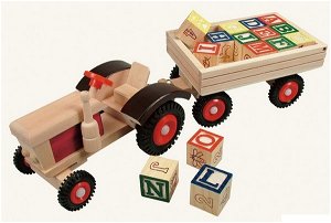 Auto - Traktor s vlečkou a kostkami ABC (Bino)