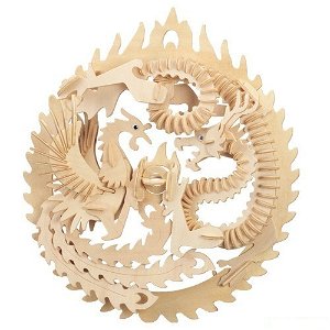 3D Puzzle přírodní - Fénix a drak asijský