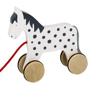 Tahací hračka - Koník strakatý bělouš Alvah (Goki)