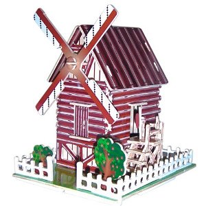 3D Puzzle barevné - Větrný mlýn