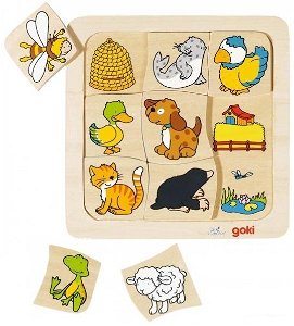 Puzzle výukové - Domovy zvířátek (Goki)