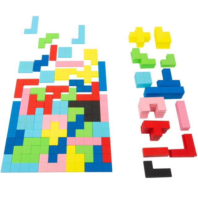 Mozaika - Dřevěný Tetris, 114 dílků (Small foot)
