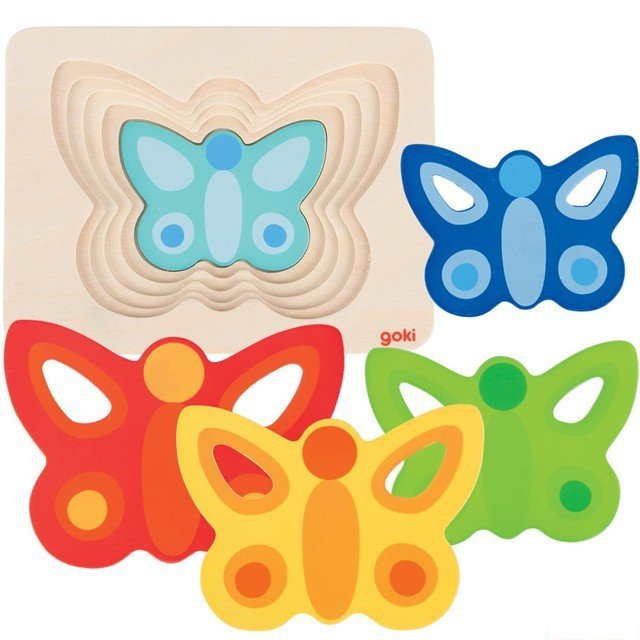 Puzzle vícevrstvé - Motýl II, 5 vrstev (Goki)