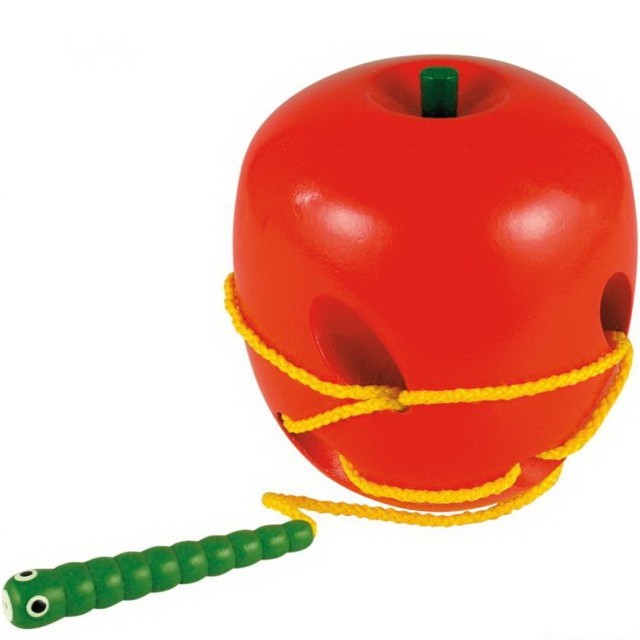 Provlékadlo - Jablko s červíkem, barevné (Woody)