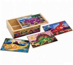 Puzzle dřevěné - V krabičce, Dinosauři, 48ks (M&amp;D)