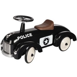 Odrážedlo kovové - Historické auto, černé policie (Goki)