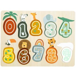 Puzzle výukové - Čísla na desce Safari (Small foot)