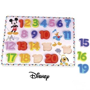 Puzzle výukové - Velké dřevěné čísla Mickey (Disney Derrson)