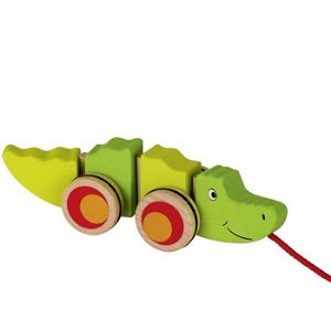 Tahací hračka - Krokodýl kmitající dřevěný (Goki)