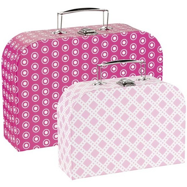Kufřík dětský - Set 2 kufříků, Růžové vzory (Goki)