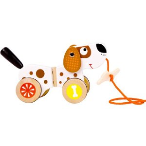 Tahací hračka - Pejsek s kostičkou dřevěný (Small foot)
