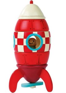 Skládací hračka - Dřevěná magnetická raketa (Janod)