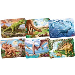 Puzzle dřevěné - Mini, Dinosauři, 24 dílků, 1ks (Goki)
