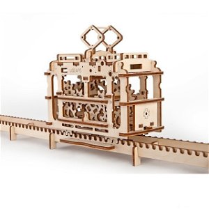 Ugears 3D mechanické puzzle Tramvaj s kolejemi 154 ks