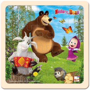 Puzzle pro nejmenší - Na desce, Máša a Medvěd s kozlíkem (Bino)