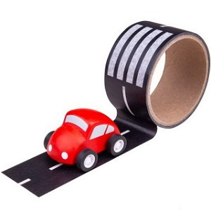 Lepící páska - Cesta s dřevěným autíčkem (Bigjigs)