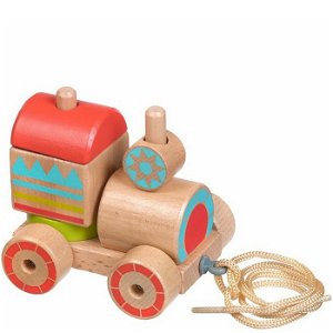 Vlak skládací - Mašinka tahací dřevěná (Lucy &amp; Leo)