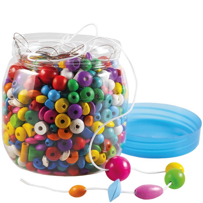 Navlékací perle - Mix perlí barevných v dóze (Detoa)