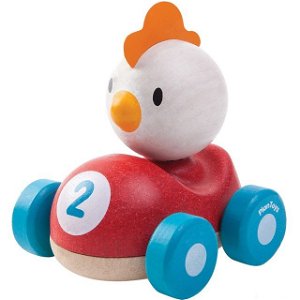 Auto - Závodník kuře dřevěné (PlanToys)