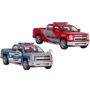 Kovový model - Auto Chevrolet Silverado (2014) policie-hasiči, 1:46, 1ks