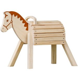 Dřevěný koník - Přírodní s madlem (Goki)