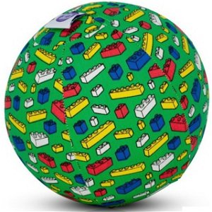 BubaBloon - Látkový nafukovací míč, Zelený s barevnýma kostkama