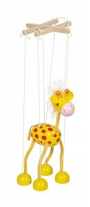Loutka marioneta - Žlutá žirafa (Goki)