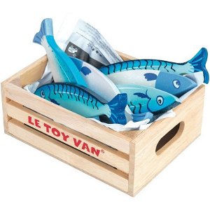 Dekorace prodejny - Ryby v bedýnce dřevěné (Le Toy Van)