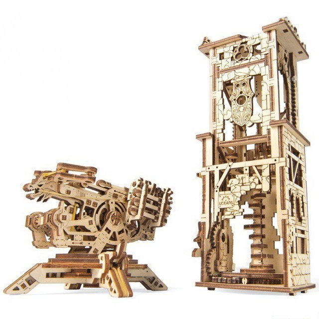 Ugears 3D mechanické puzzle Archbalista a věž 292 ks