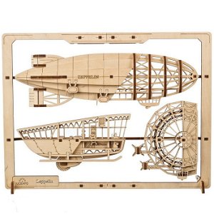 3D model - 2.5D puzzle vzducholoď Zeppelin (Ugears)