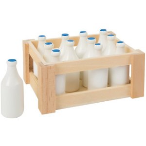 Prodejna - Zboží, Bedýnka s 12 láhvemi mléka (Small foot)