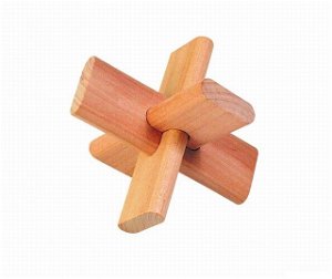 Hlavolam dřevěný - Kříž (Goki)