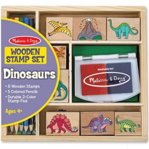 Razítka dřevěná - Set dinosauři (M&amp;D)