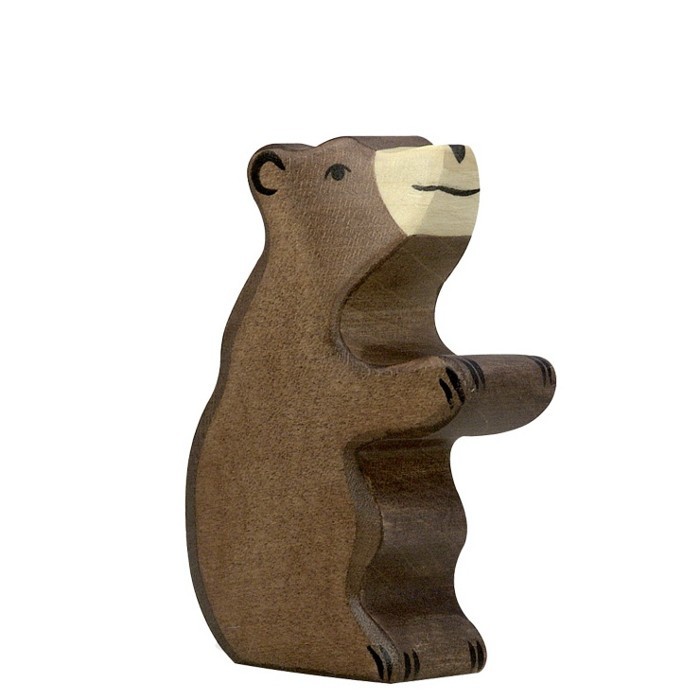 Holztiger - Dřevěné zvířátko, Medvěd hnědý mládě stojící