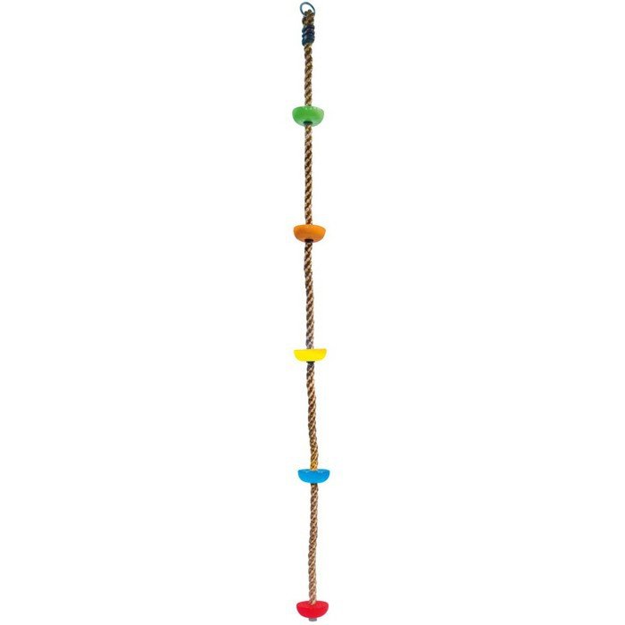 Lezecké lano - Šplhací s úchyty barevné, 195cm (Bino)