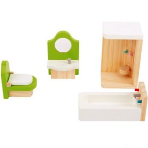 Nábytek pro panenky - Koupelna dřevěná (Small foot)
