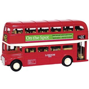 Kovový model - Autobus londýnský double-decker, 12cm