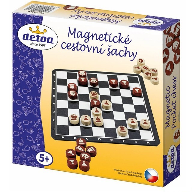 Šachy - Dřevěné cestovní magnetické (Detoa)