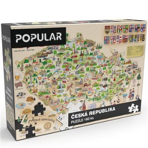 Puzzle z kartónu - Mapa České republiky, 160ks (Popular)