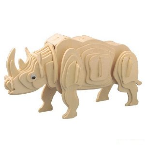 3D Puzzle přírodní - Nosorožec