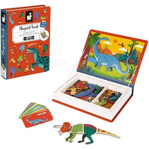 Puzzle magnetické - Kniha, Dinosauři (Janod)
