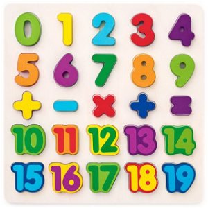 Puzzle výukové - Číslice na desce, 25ks (Woody)