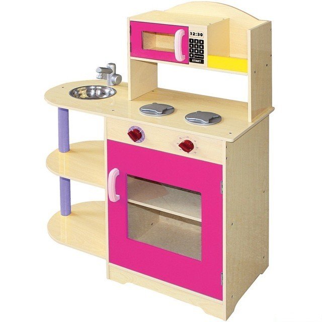 Kuchyňka dětská - Dřevěná s mikrovlnnou troubou (Bino)