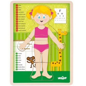 Puzzle výukové - Anatomie, Lidské tělo holka CZ (Woody)