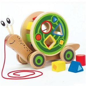 Tahací hračka - Šnek s vhazovacím válcem (Hape)