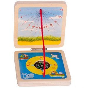 Dětský kompas - Sluneční hodiny dřevěné (Goki)